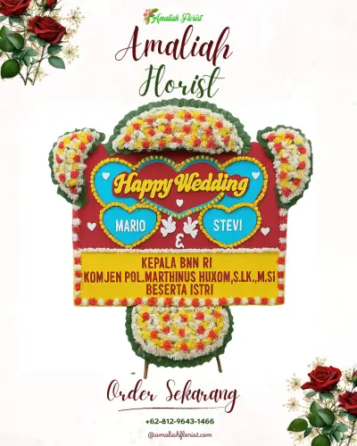 Karangan Papan Bunga Pernikahan di Belimbing